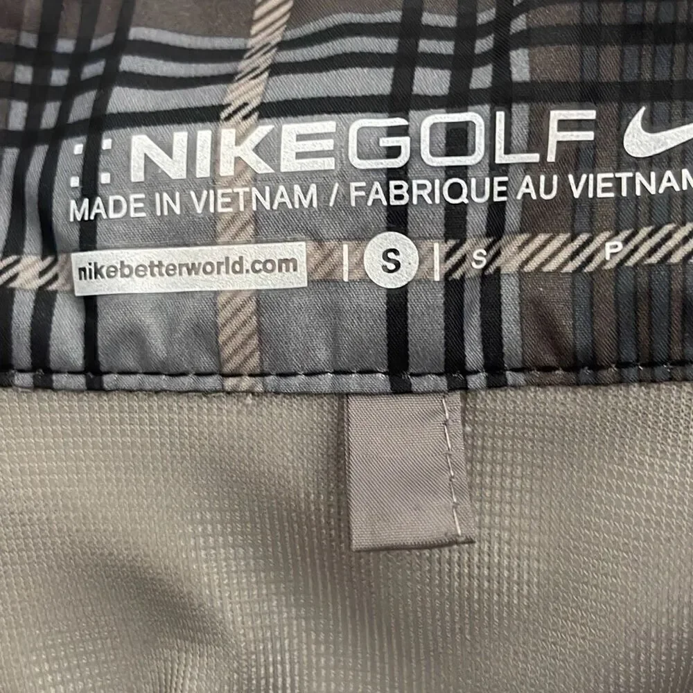 EUC Nike Golf Gray Pink Trim 1/2 Zip Mock Turtle Pullover Windbreaker - Size Sma